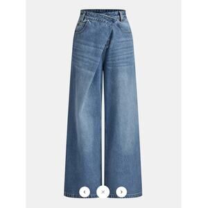 Commense Asymmetric Mid-Waist Wide-Leg Jeans Sz L